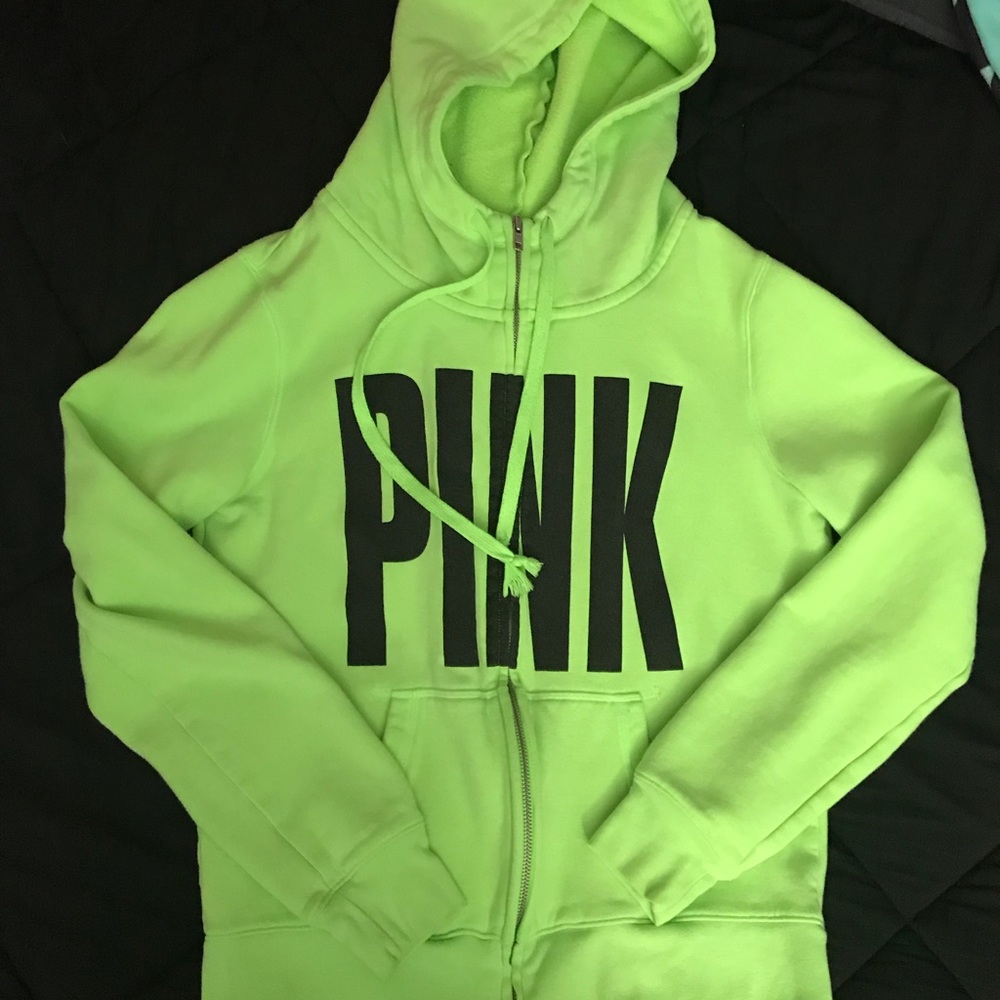 XSOLDX VS pink Lime green zip up hoodie
